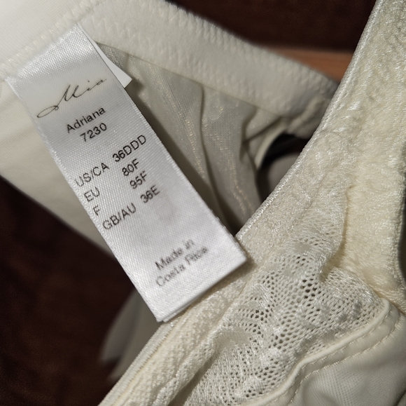 Amoena Mia Adriana Unpadded Underwire Beige Bra Lingerie Women's #7230 36DDD NWT - Picture 6 of 9